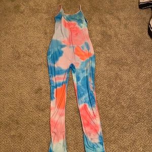 Extra large tie-dye jumpsuit.